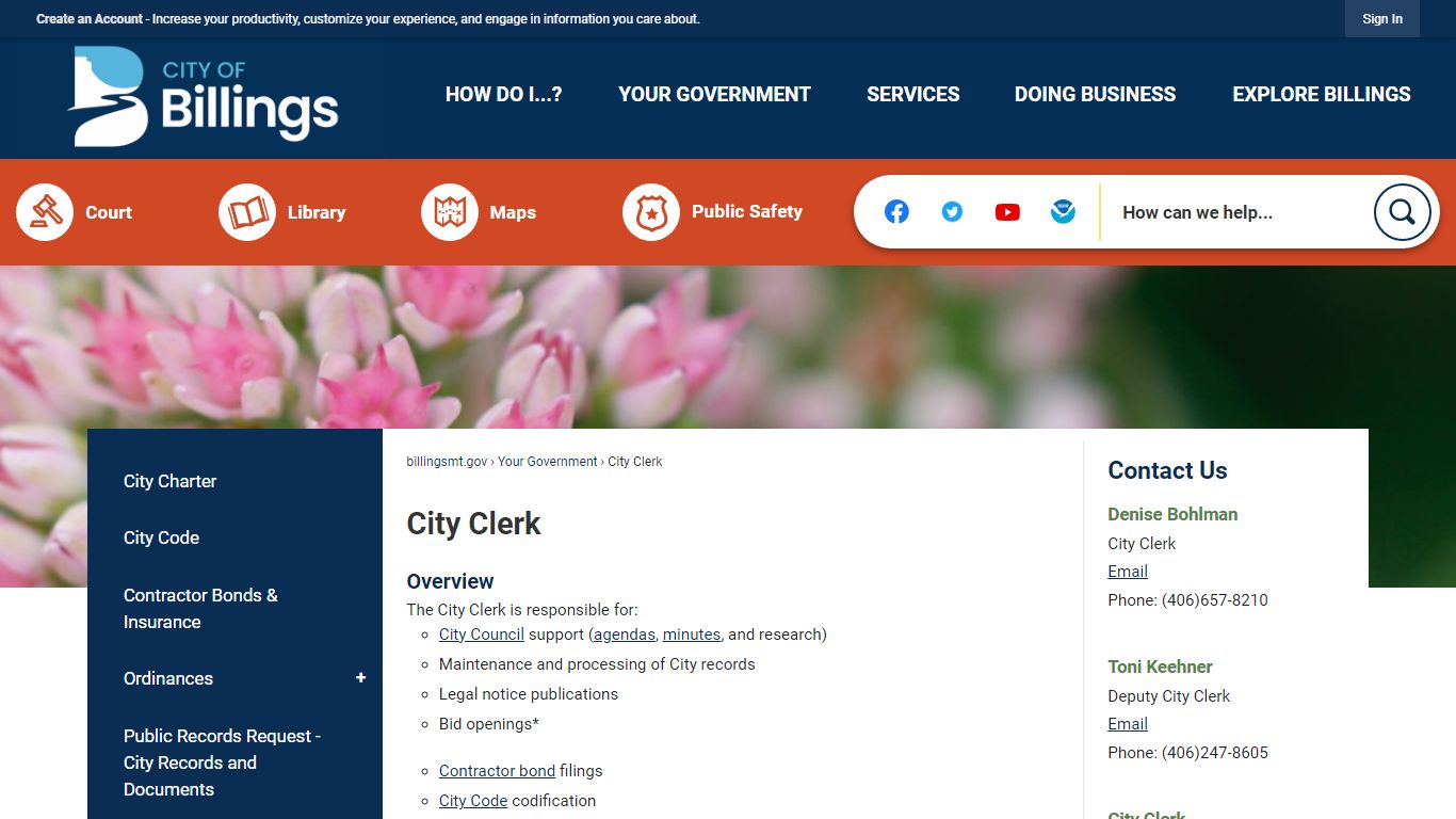 City Clerk | City of Billings, MT - Official Website