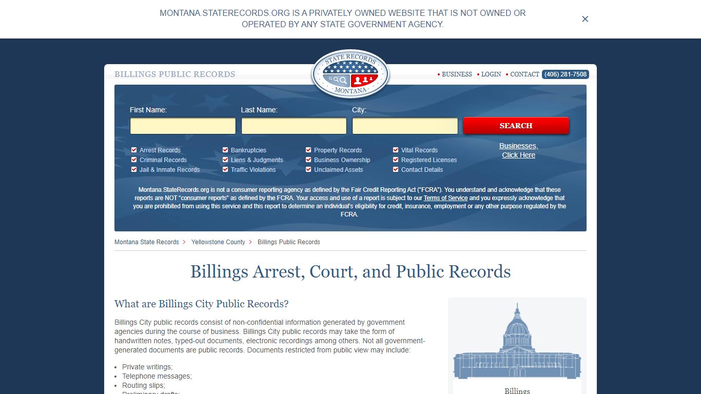 Billings Arrest and Public Records | Montana.StateRecords.org